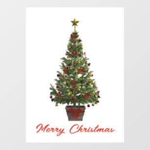 Merry Christmas. Christmas Tree Window Cling