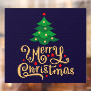 Merry Christmas Christmas Tree Window Cling