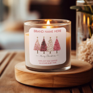 Merry Christmas | Christmas Trees Candle Labels