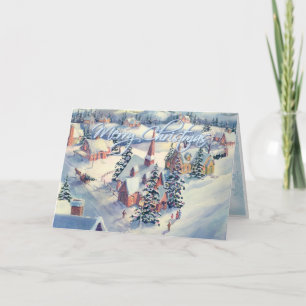 MERRY CHRISTMAS CHURCH BY SHARON SHARPE HOLIDAY CARD