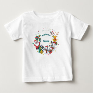 Merry Christmas Circle of Favorite Holiday Symbols Baby T-Shirt