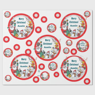 Merry Christmas Circle of Favorite Holiday Symbols Wrapping Paper