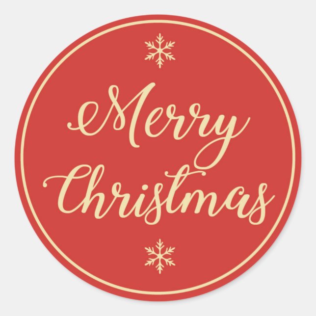 Merry Christmas Circular Sticker! Classic Round Sticker (Front)