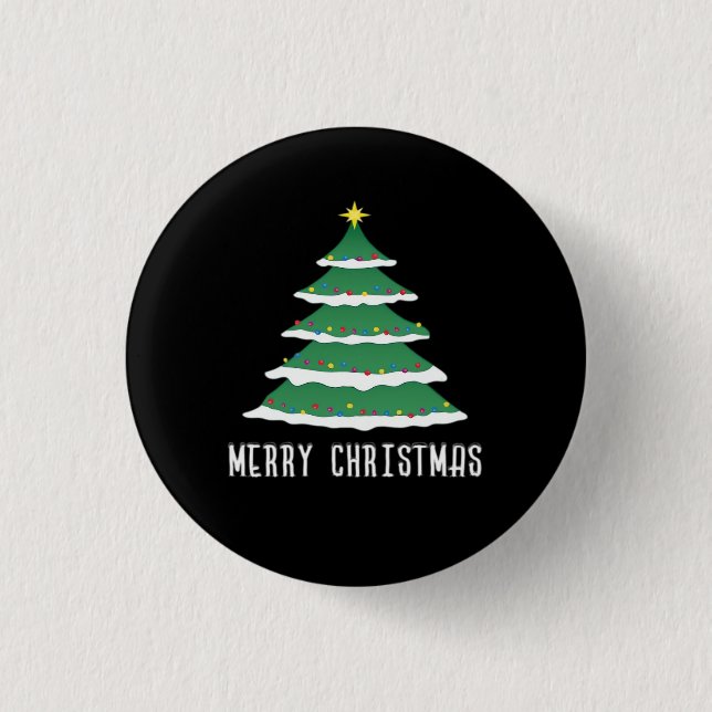 Merry Christmas Classic 1 Inch Round Button (Front)