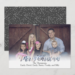 Merry Christmas Classic Calligraphy Transparent  Holiday Card