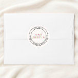 Merry Christmas Classic Ivory Classic Round Sticker<br><div class="desc">Add a personalized touch to your holiday gifts with this elegant Christmas sticker. At the centre, your monogram is showcased in a luxurious serif font, framed by the festive greeting "Merry Christmas" above and your family or couple’s name below. Perfect for sealing holiday cards, decorating gift wrap, or adding a...</div>
