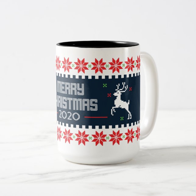 Merry Christmas Classic Pattern Mug (Front Right)