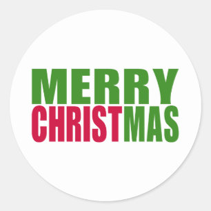 Merry Christmas Classic Round Sticker