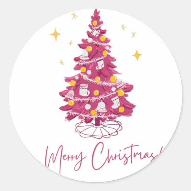 Merry Christmas   Classic Round Sticker (Front)