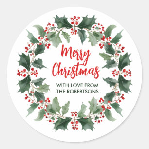 Merry Christmas Classic Round Sticker