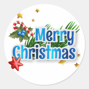 Merry Christmas Classic Round Sticker