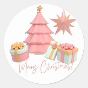 Merry Christmas Classic Round Sticker