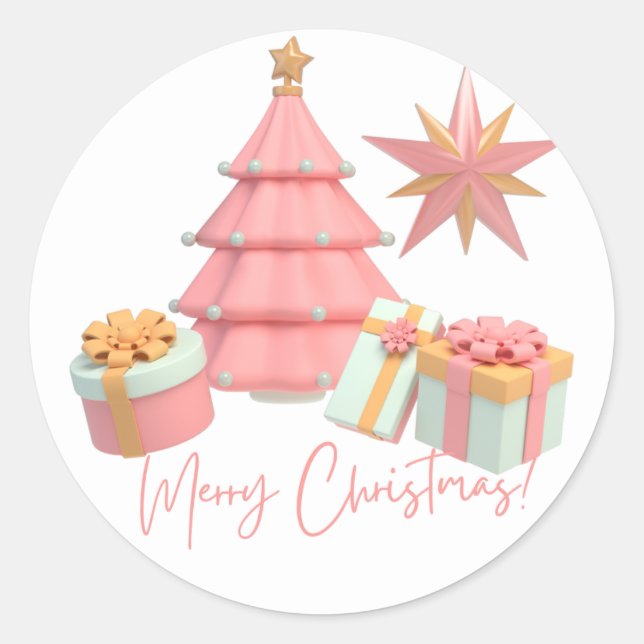 Merry Christmas   Classic Round Sticker (Front)