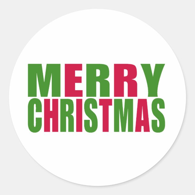 Merry Christmas Classic Round Sticker (Front)