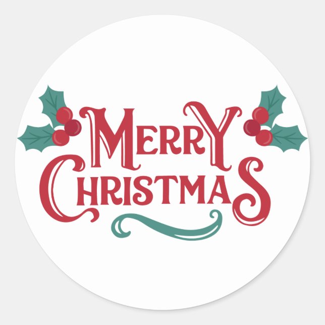 Merry Christmas     Classic Round Sticker (Front)