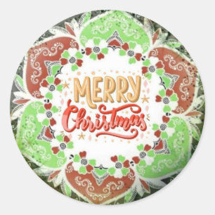 Merry Christmas Classic Round Sticker