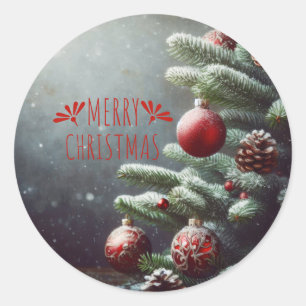 Merry Christmas Classic Round Sticker
