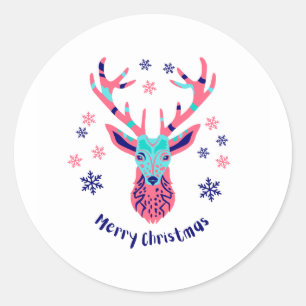 merry christmas classic round sticker