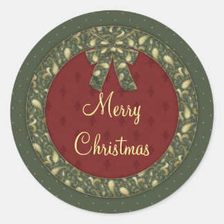 Merry Christmas Classic Round Sticker