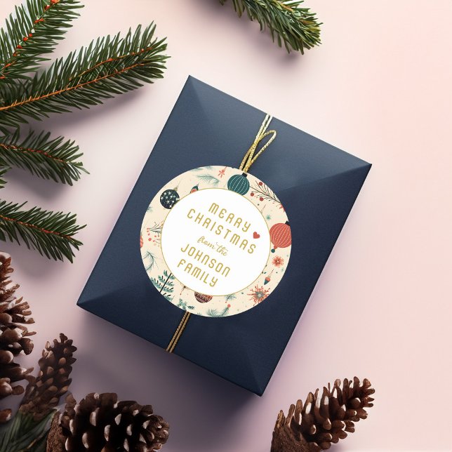 Merry Christmas!    Classic Round Sticker (Creator Uploaded)