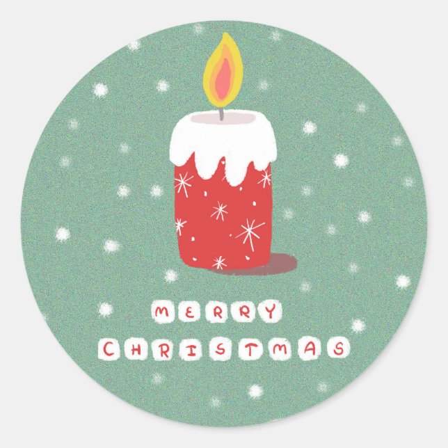 Merry Christmas Classic Round Sticker (Front)