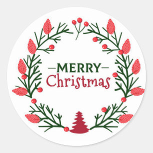 Merry Christmas Classic Round Sticker