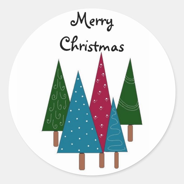 Merry Christmas Classic Round Sticker (Front)