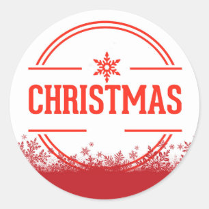Merry Christmas Classic Round Sticker