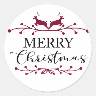 Merry Christmas Classic Round Sticker
