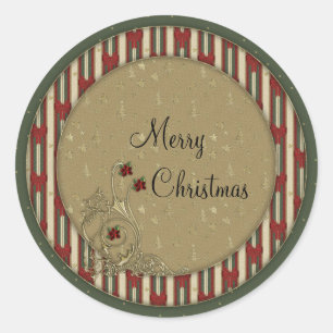 Merry Christmas Classic Round Sticker
