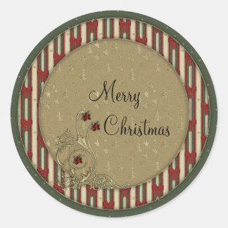 Merry Christmas Classic Round Sticker