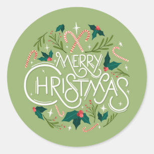 Merry Christmas Classic Round Sticker