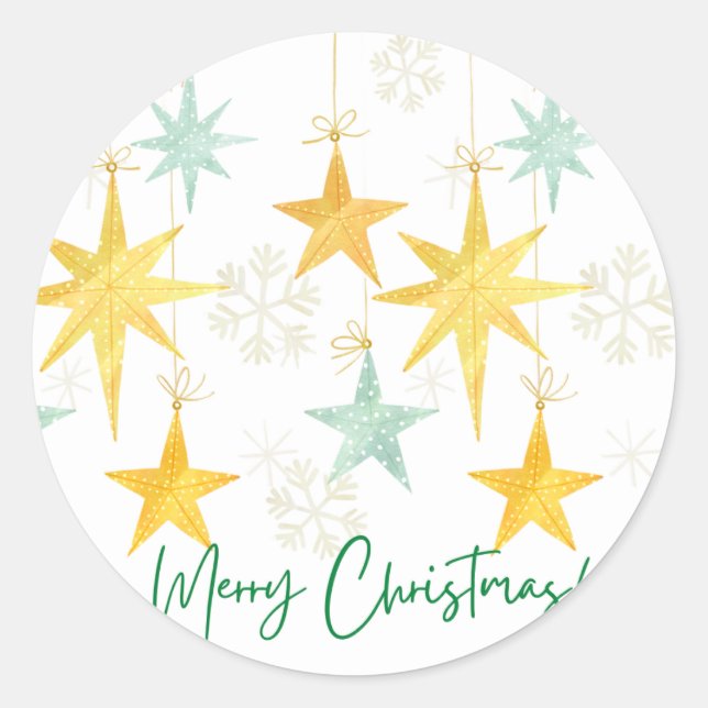 Merry Christmas  Classic Round Sticker (Front)