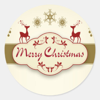 Merry Christmas Classic Round Sticker