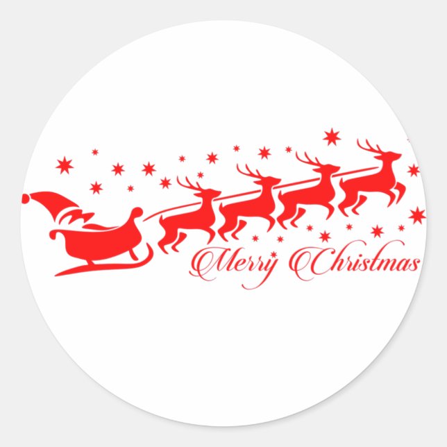 Merry Christmas Classic Round Sticker (Front)