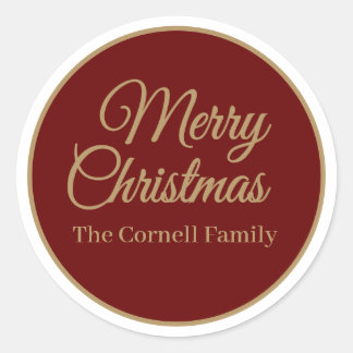 Merry Christmas Classic Round Sticker