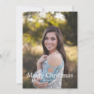 Merry Christmas Classic Rustic Photo Holiday Card