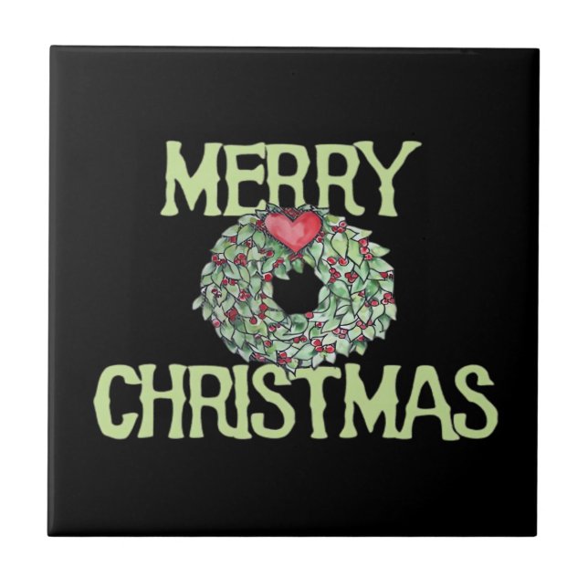 Merry Christmas Classic Tile (Front)