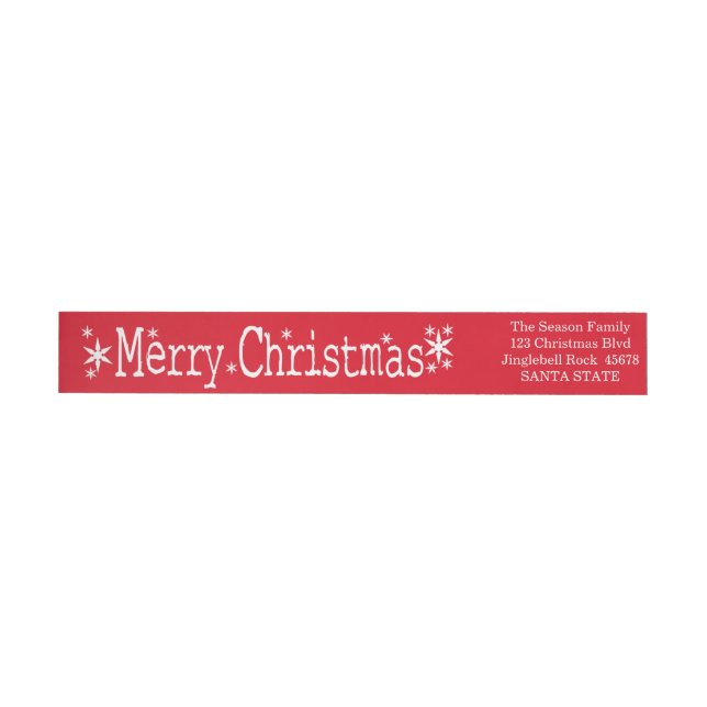Merry Christmas Classic Wrap Around Label (Individual)