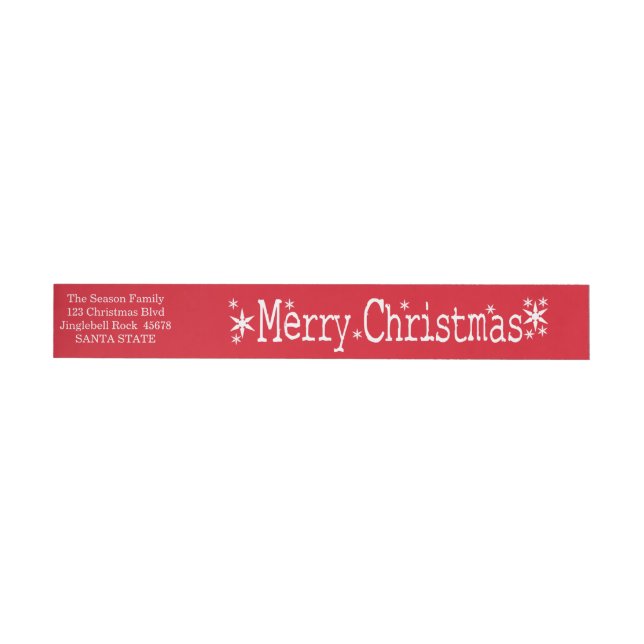 Merry Christmas Classic Wraparound Address Label (Individual)
