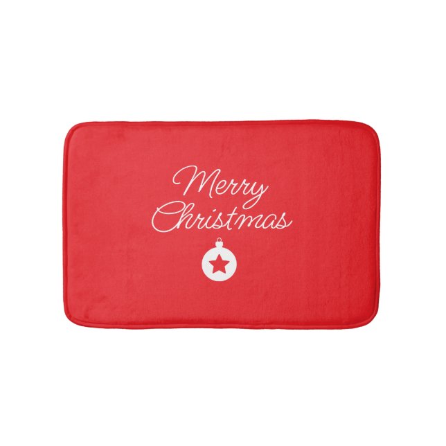 Merry Christmas Classical Unique Minimalist Plain Bath Mat (Front)