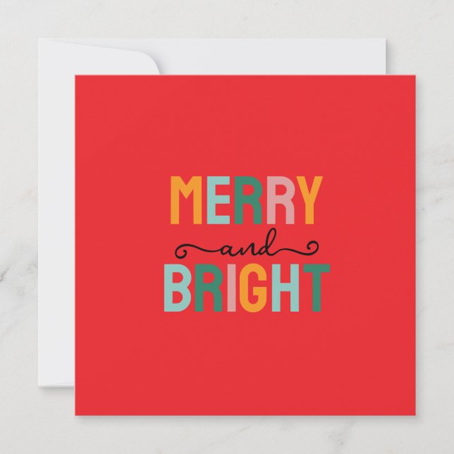 Merry Christmas Classical Unique Minimalist Plain Card (Front)