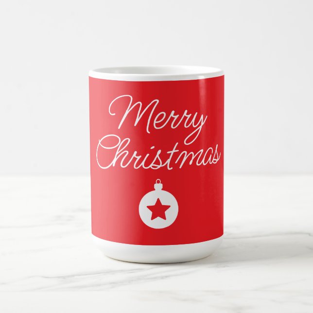 Merry Christmas Classical Unique Minimalist Plain Coffee Mug (Center)