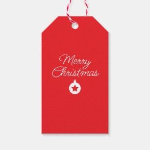 Merry Christmas Classical Unique Minimalist Plain Gift Tags