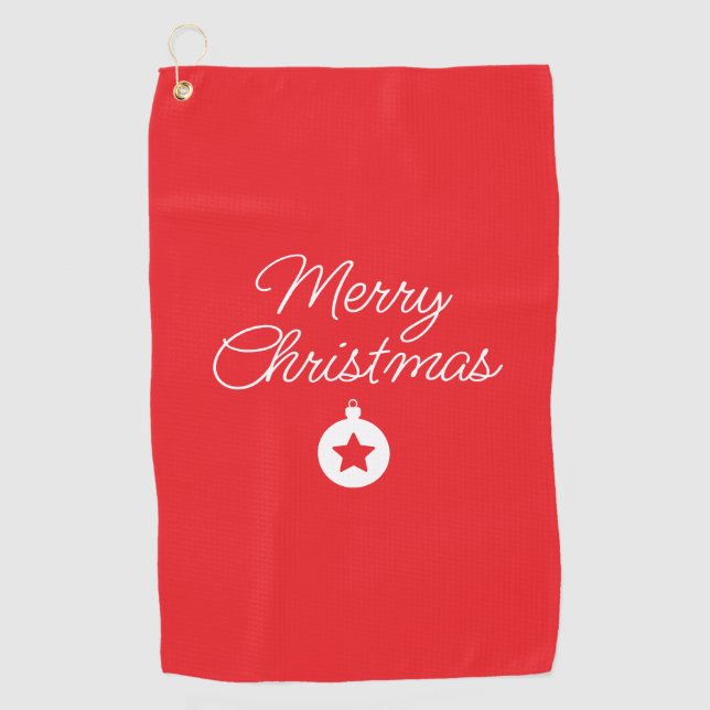 Merry Christmas Classical Unique Minimalist Plain Golf Towel (Front)
