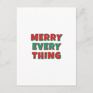 Merry Christmas Classical Unique Minimalist Plain Holiday Postcard