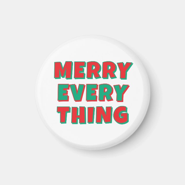 Merry Christmas Classical Unique Minimalist Plain Magnet (Front)