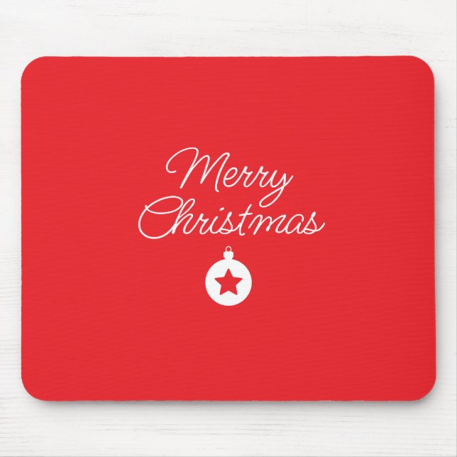 Merry Christmas Classical Unique Minimalist Plain Mouse Pad (Front)