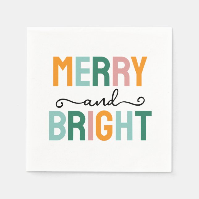 Merry Christmas Classical Unique Minimalist Plain Napkin (Front)