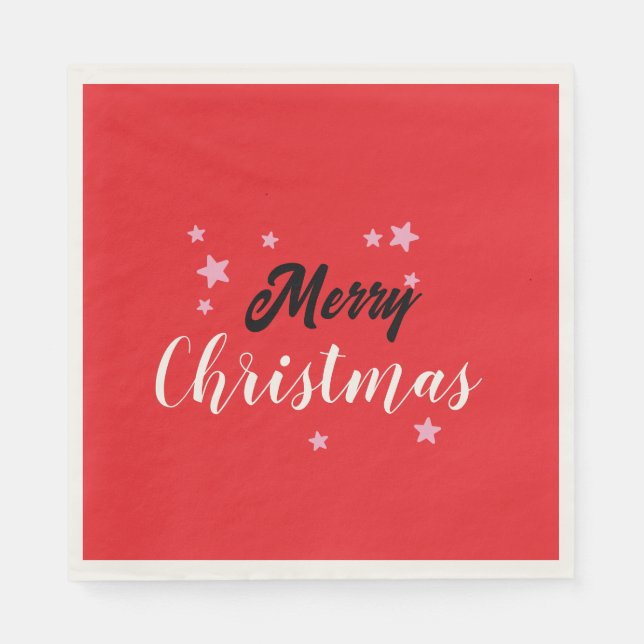 Merry Christmas Classical Unique Minimalist Plain Napkin (Front)
